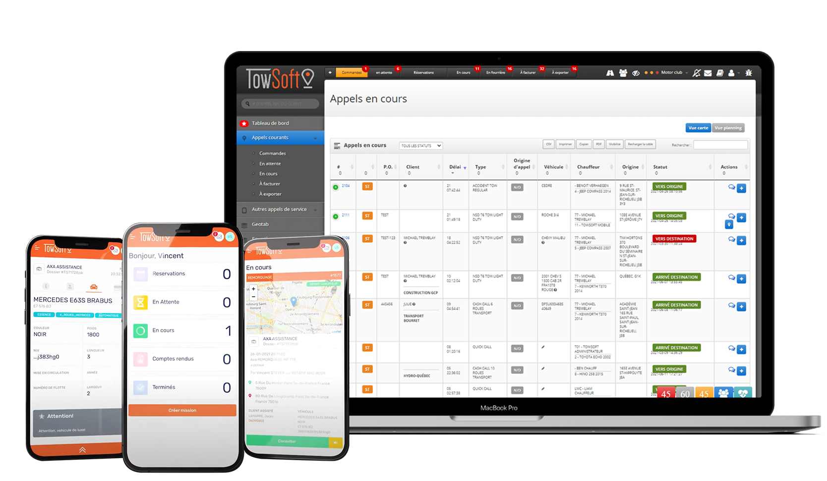 Panneau de gestion Towsoft